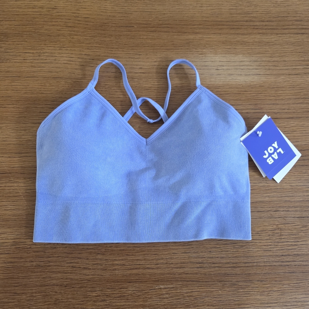 NWT Joy Lab Women's Light Blue Stretch Knit Bralette Size Medium